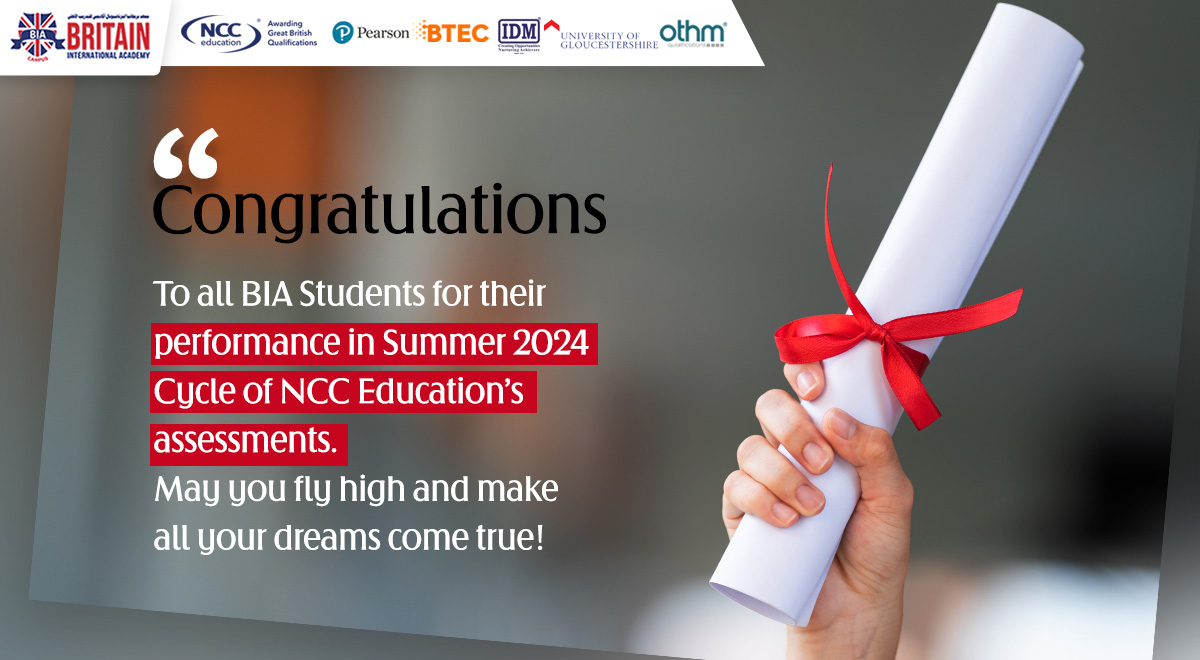 Britain International Acadmey’s ncc summer result 2024